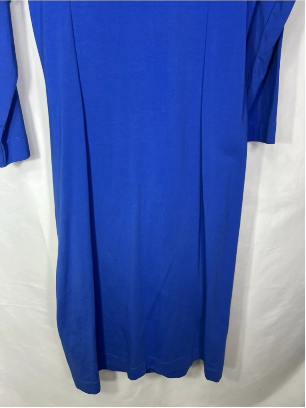 Soft Surroundings Hyannis Faux Wrap Midi Dress Blue Large Tall Casual Career